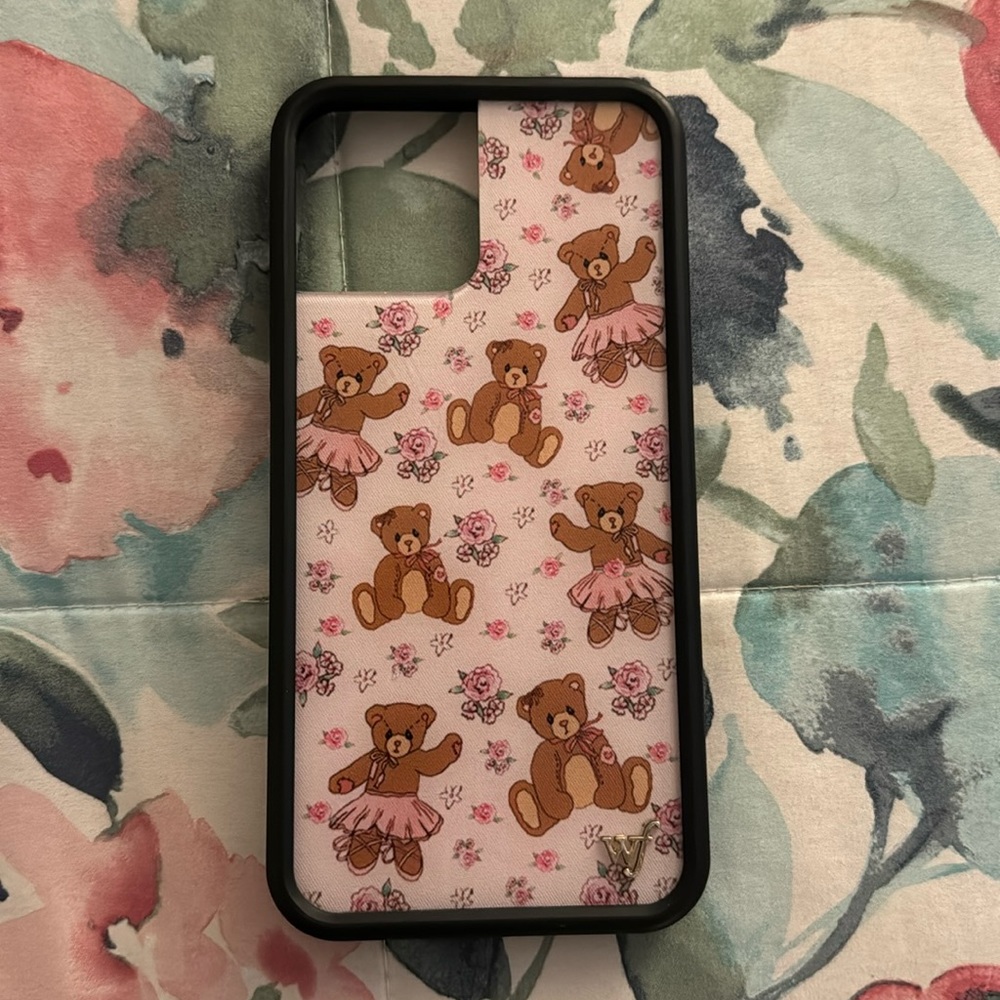 Wildflower Bear-y Ballet Pink iPhone Case